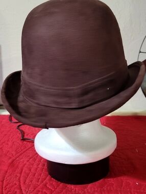 Brown Felt Fedora with Black Sweatband
